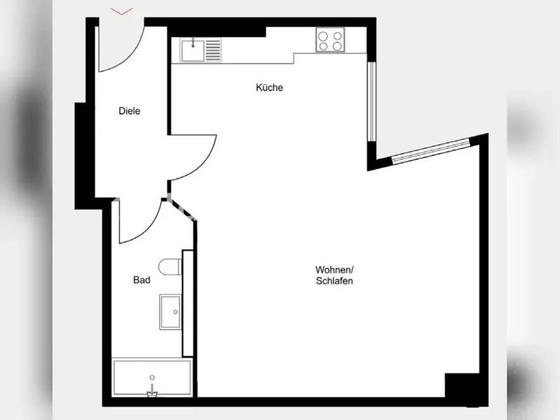 Tauschwohnung: Große Einzimmerwohnung ruhig und schön — photo 1